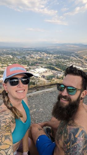 Brad & Kat on top of M Mountain Missoula