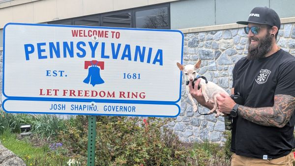 Bob at Pennsylvania Sign